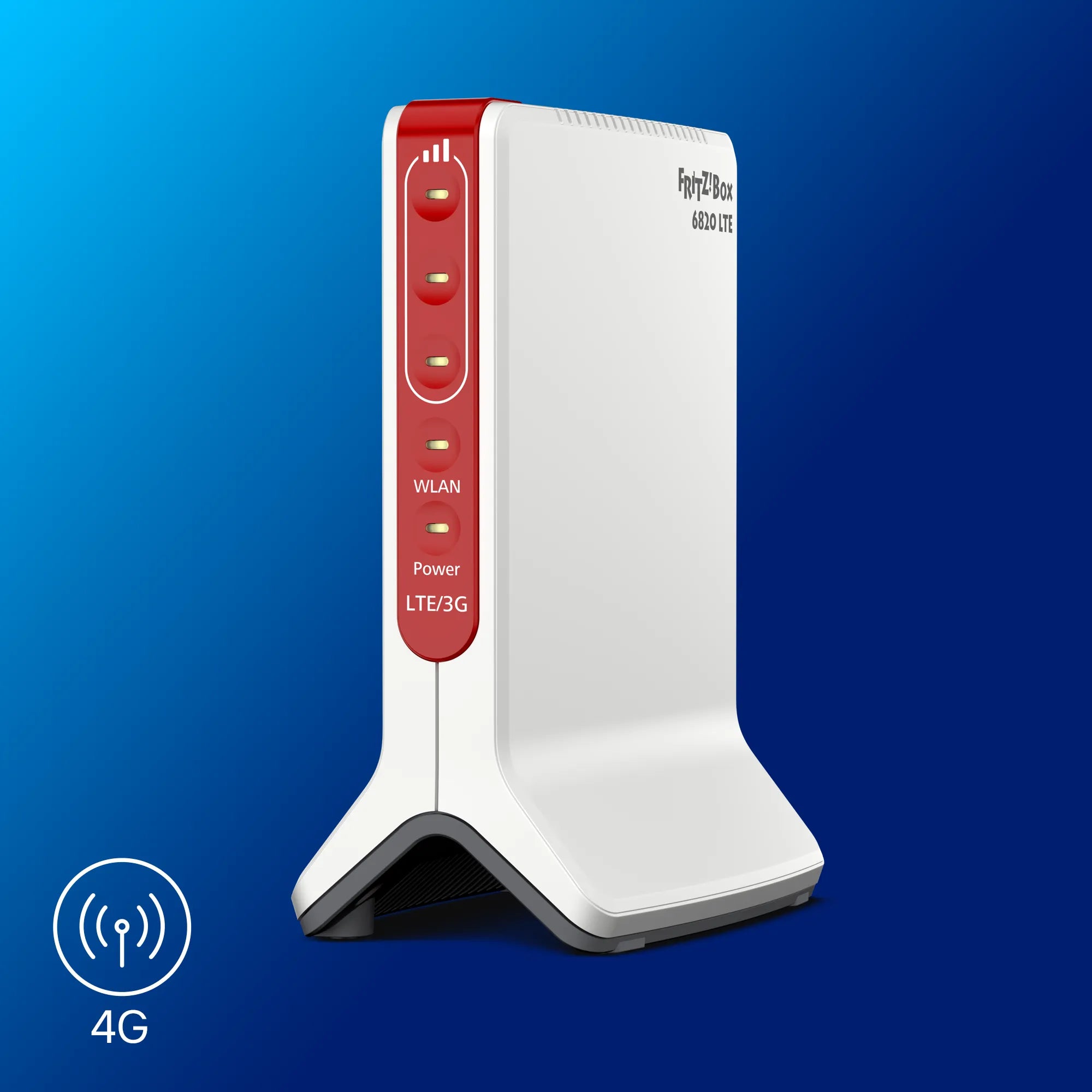 FRITZ!Box 6820 LTE auf blauem Hintergrund