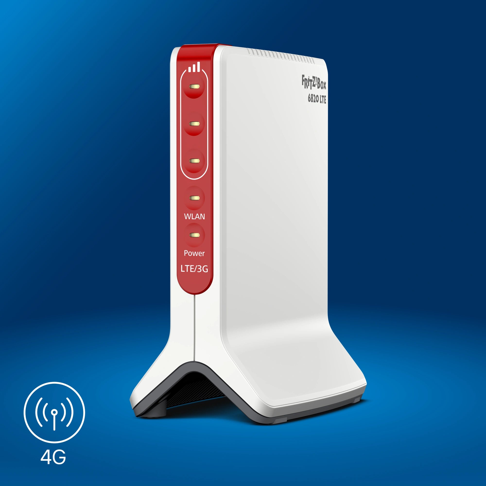 FRITZ!Box 6820 LTE auf blauem Hintergrund