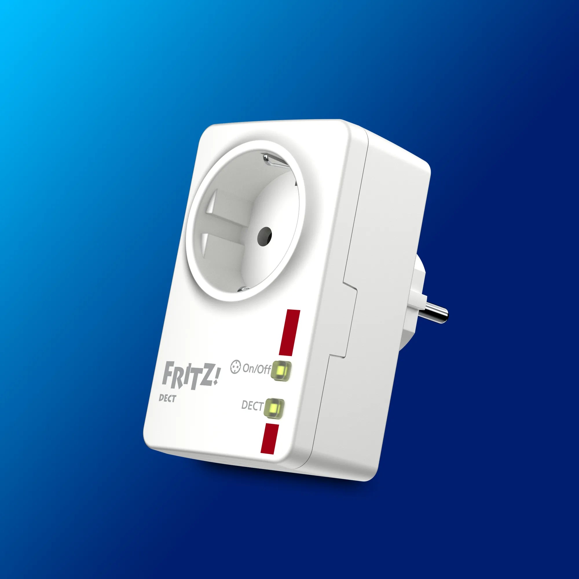 FRITZ!DECT 200 auf blauem Hintergrund