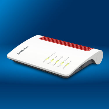 FRITZ!Box 4050 auf blauem Hintergrund