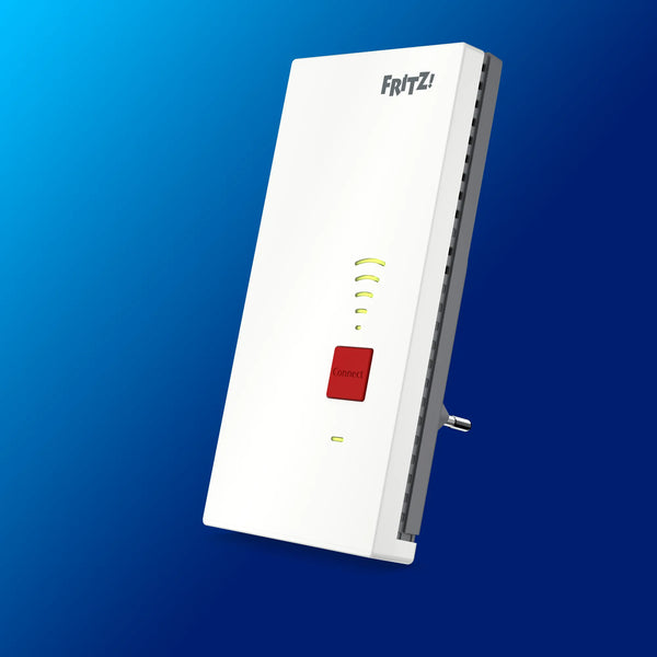 FRITZ!Repeater 2700 auf blauem Hintergrund