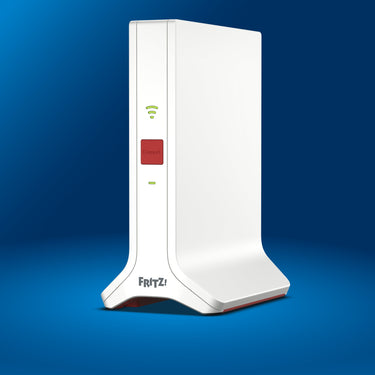 FRITZ!Repeater 3000 AX auf blauem Hintergrund